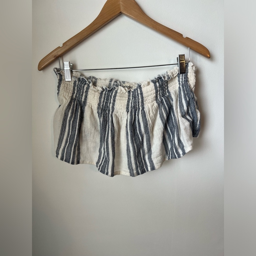 Rip curl Blue and White Seaside Striped Bandeau Top Size Medium